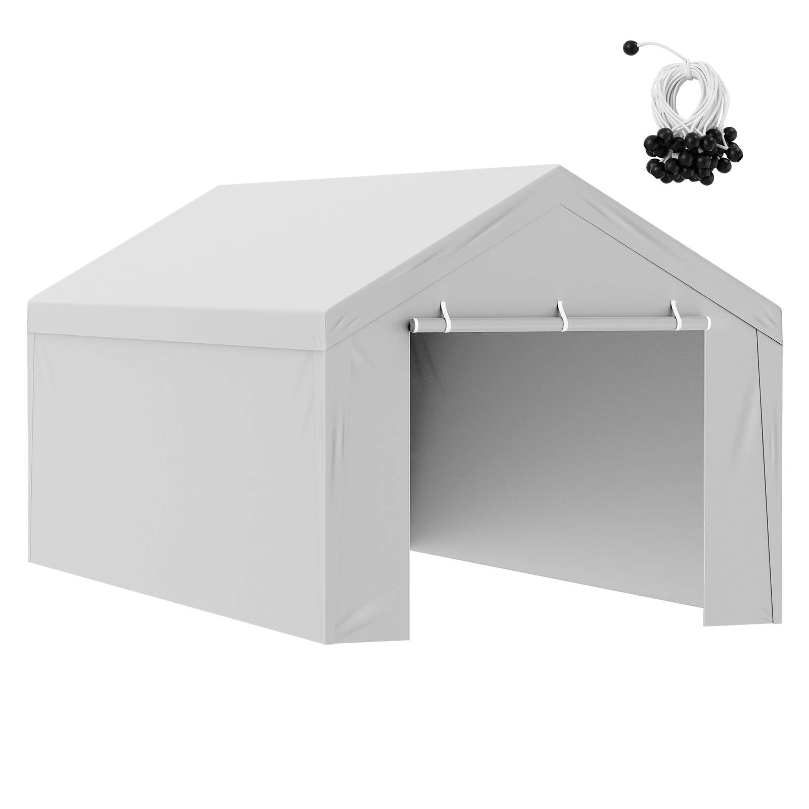Carport Replacement Canopy Cover With Side Wall, Heavy-duty Tarp_voghion.com